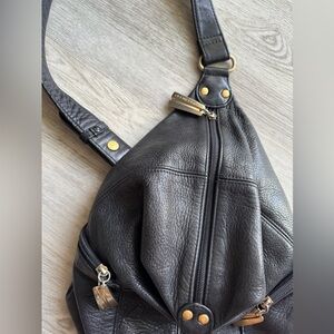Tignanello Black Leather Crossbody Bag